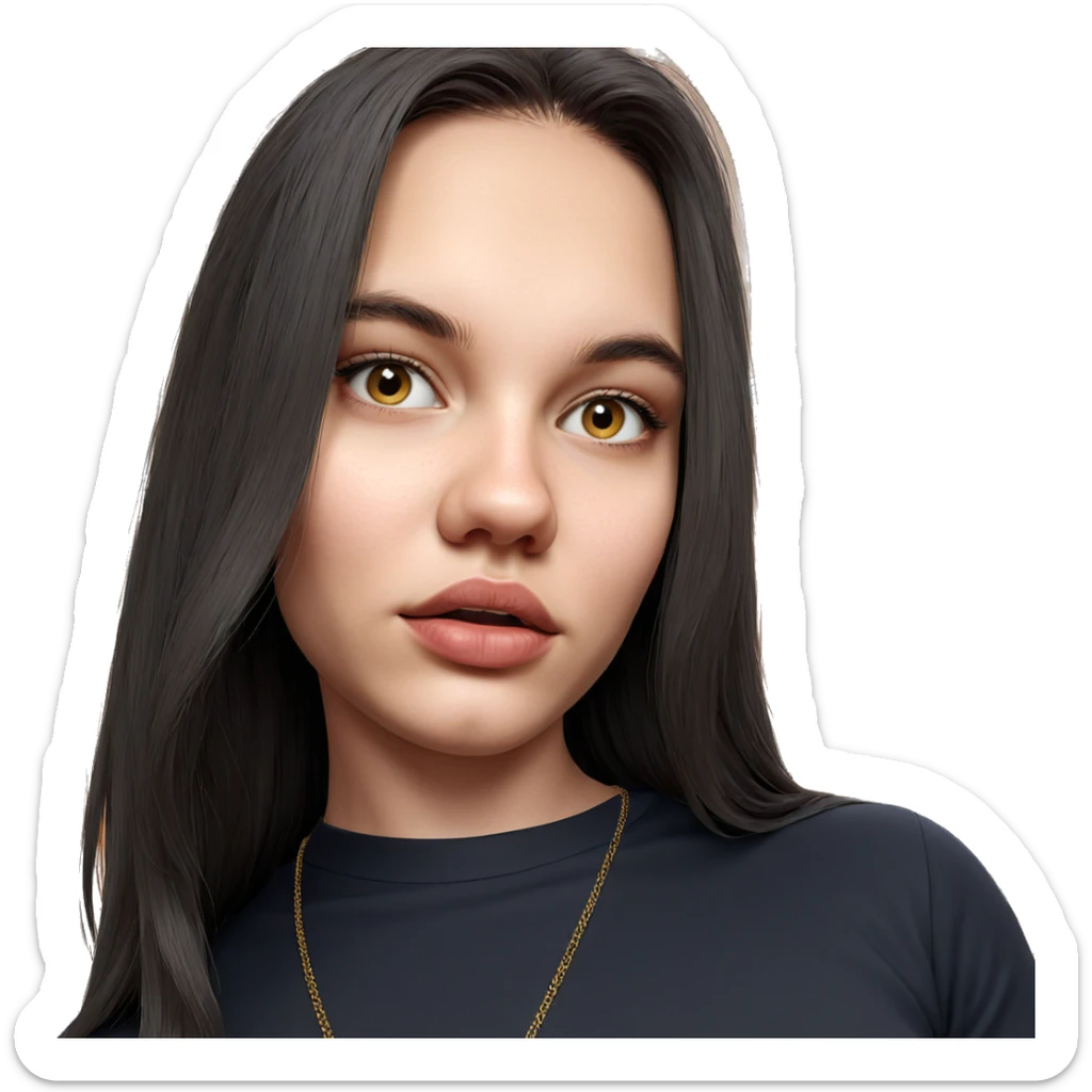 realistic portrait of girl sticker