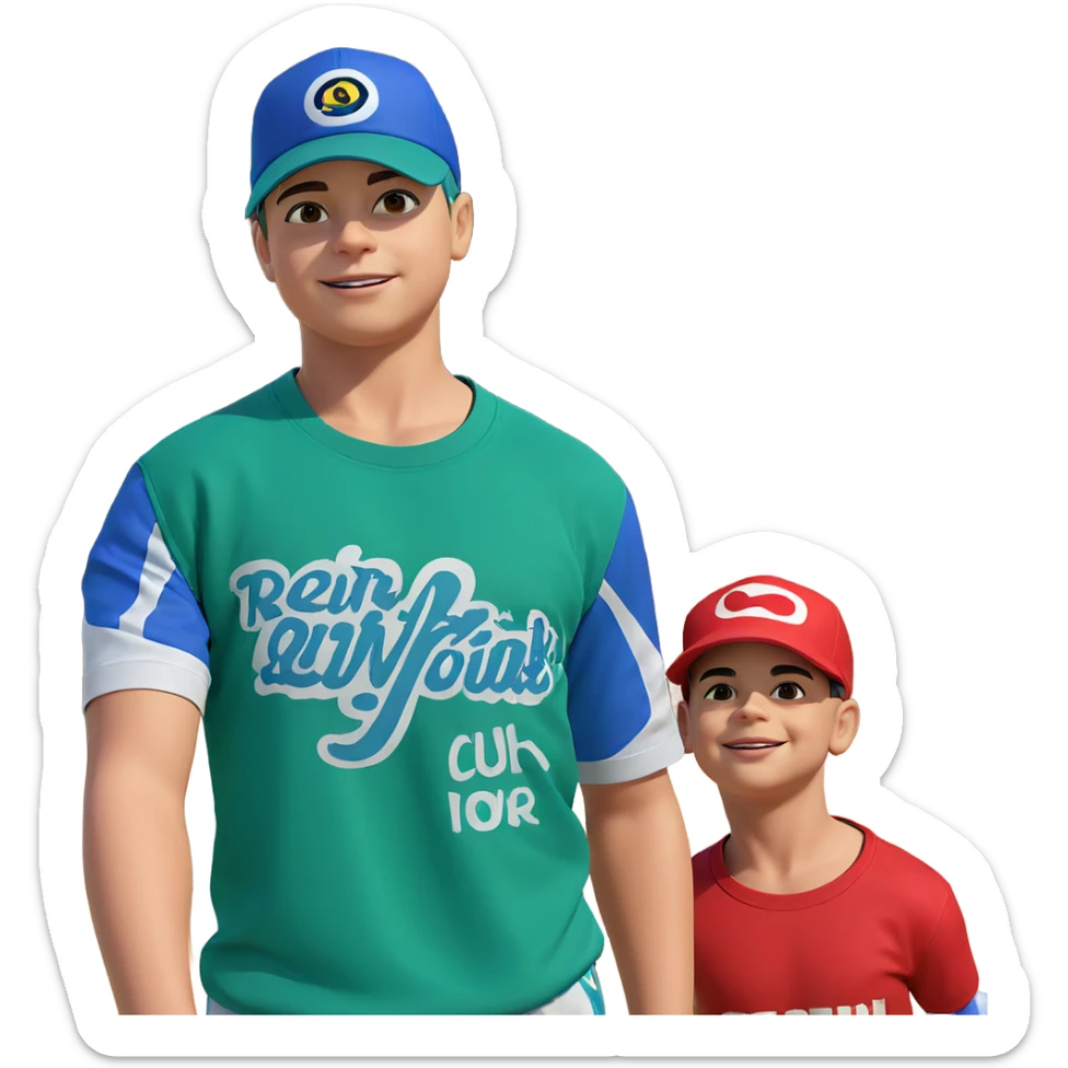 boys in colorful outfits sticker