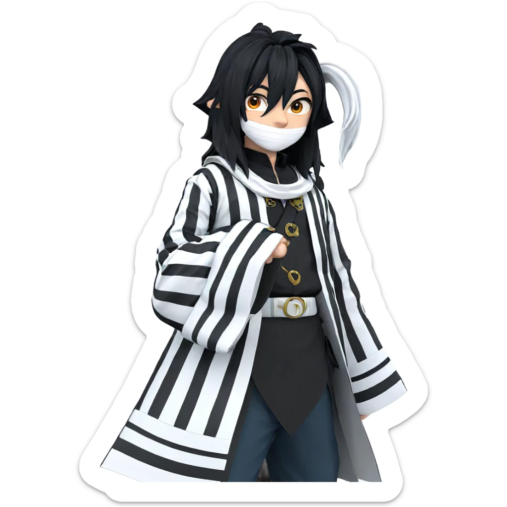 boy in demon slayer uniform sticker