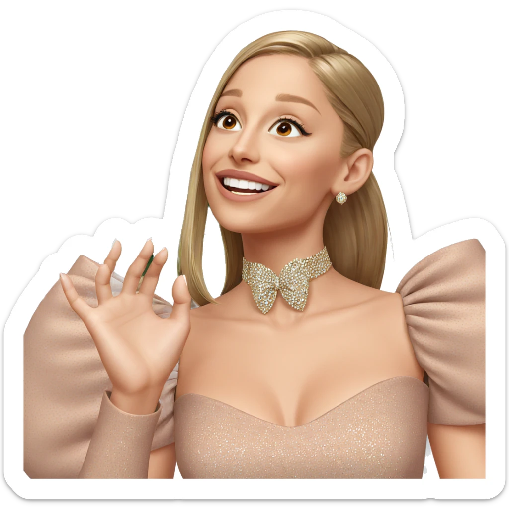 smiling girl in elegant dress sticker