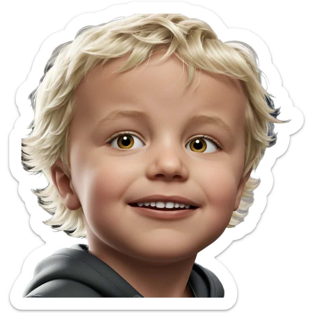 blonde boy portrait looking at viewer sticker