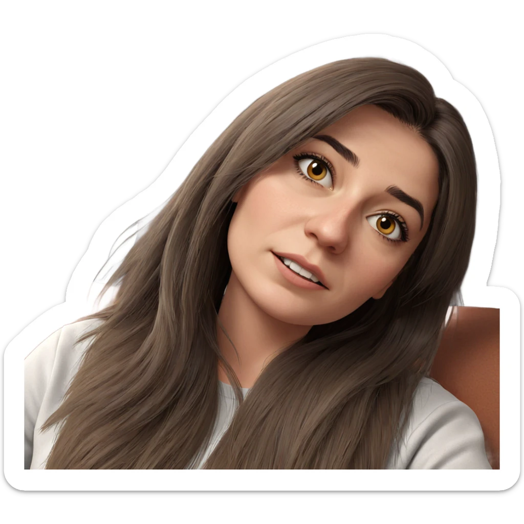 realistic portrait of girl sticker