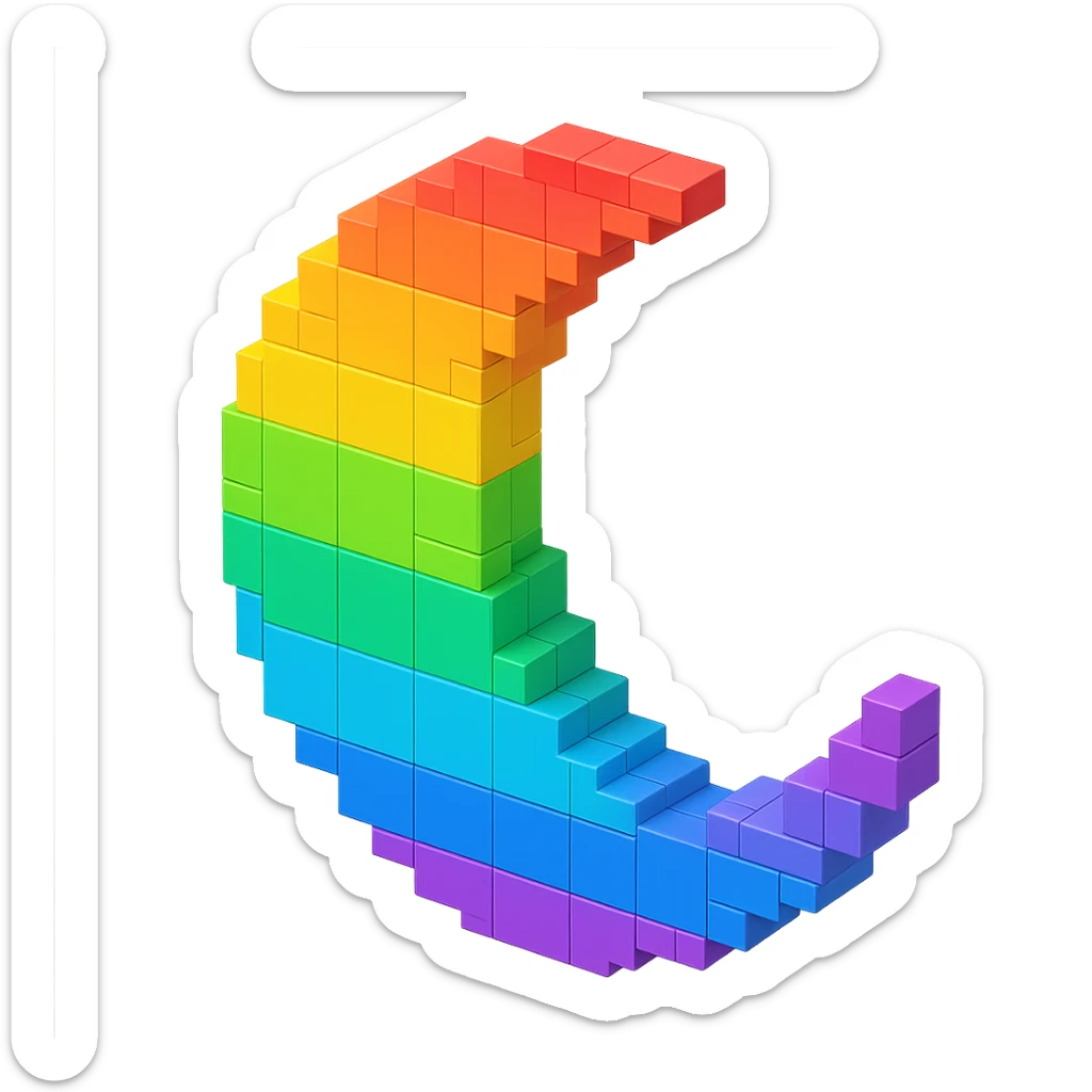 Rainbow Moon sticker