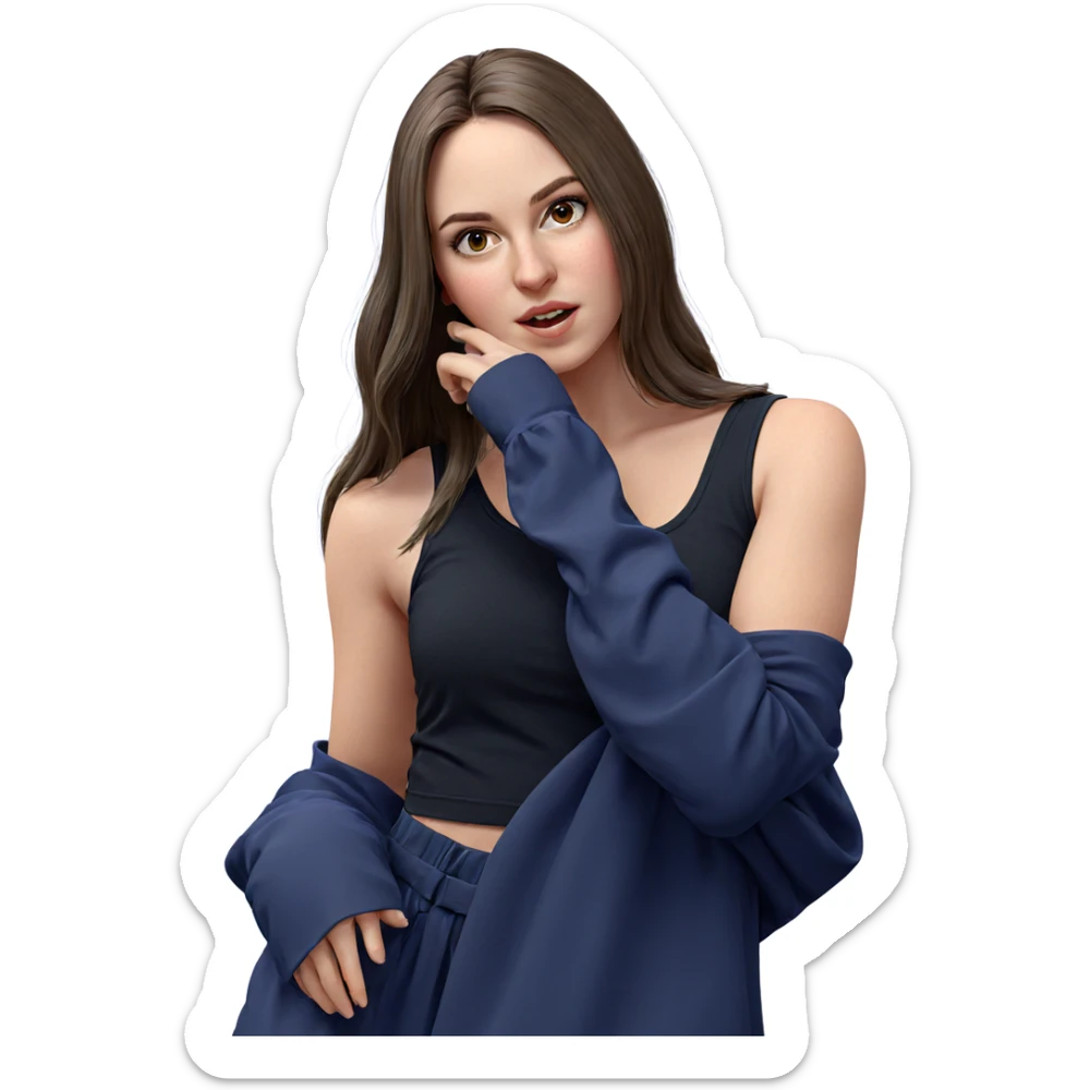 realistic portrait of girl sticker