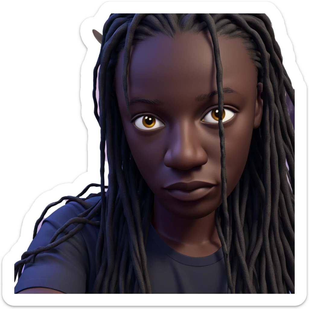 dark-skinned male with dreadlocks sticker