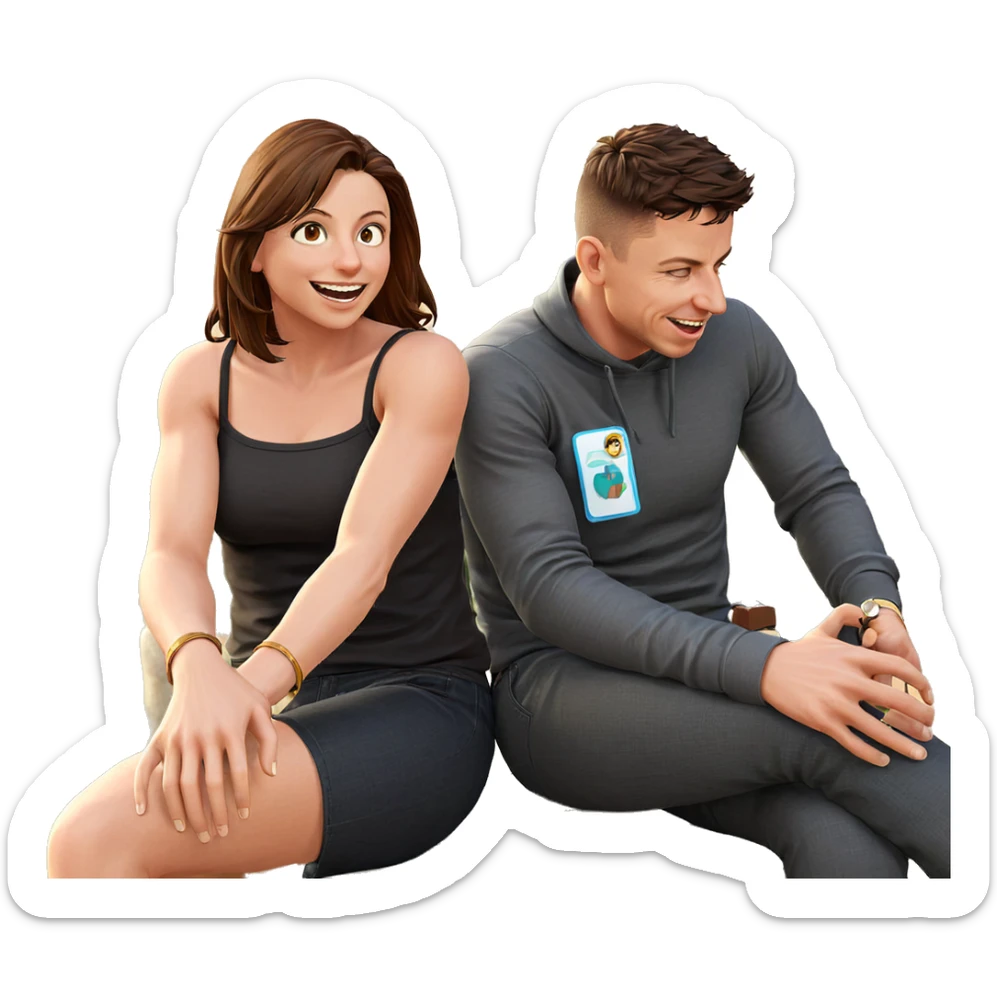 friends enjoying a sunny day sticker