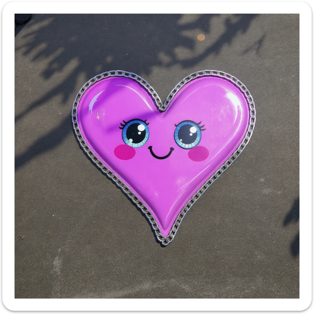 emo heart with a chain sticker