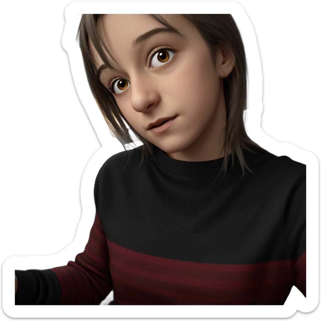 realistic portrait of girl sticker