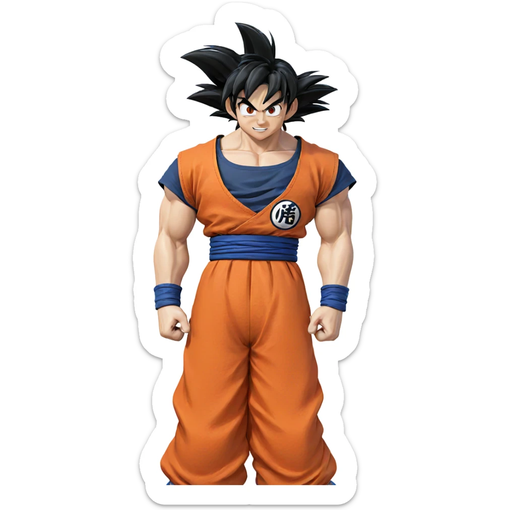smiling son goku portrait sticker