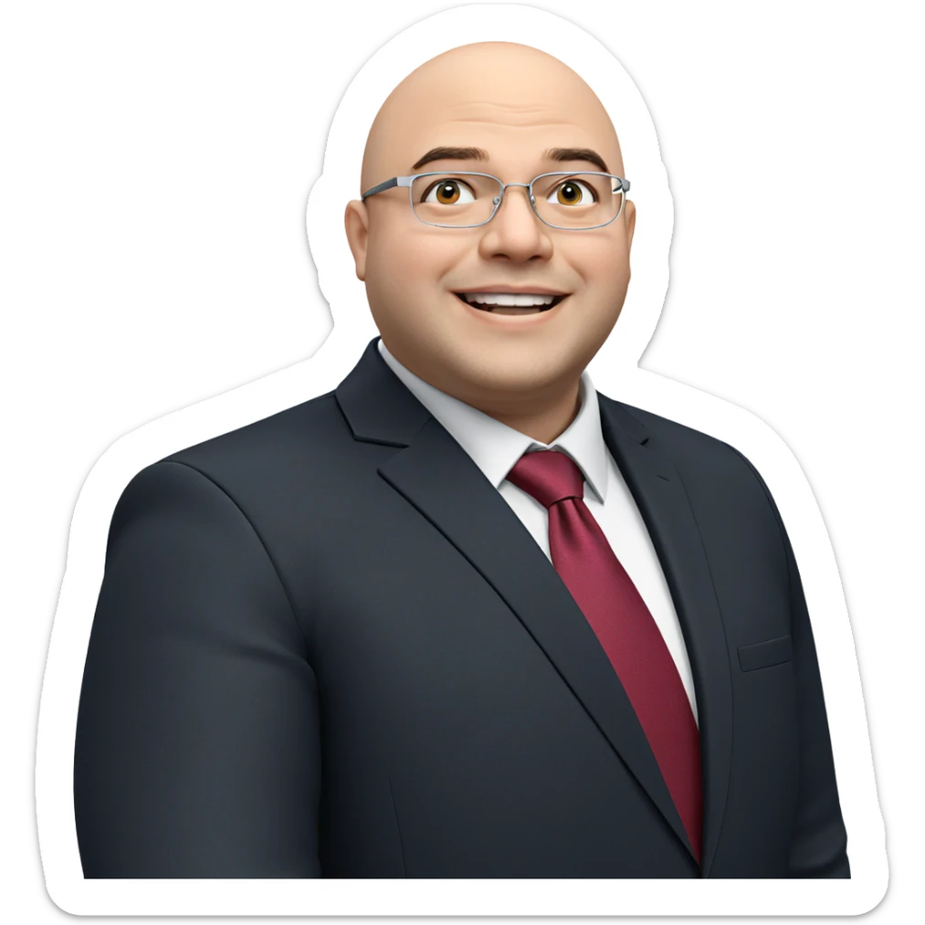 smiling man in formal attire sticker