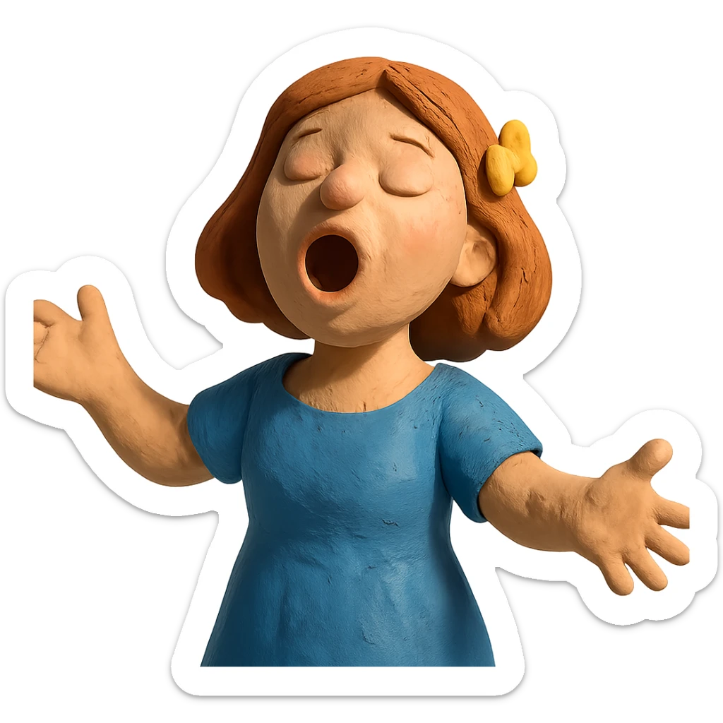 lady singing a birthday song sticker