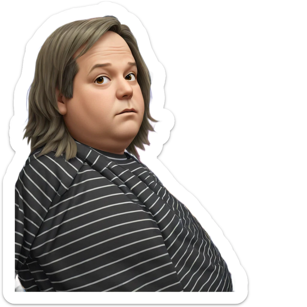 striped shirt japanese boy portrait sticker