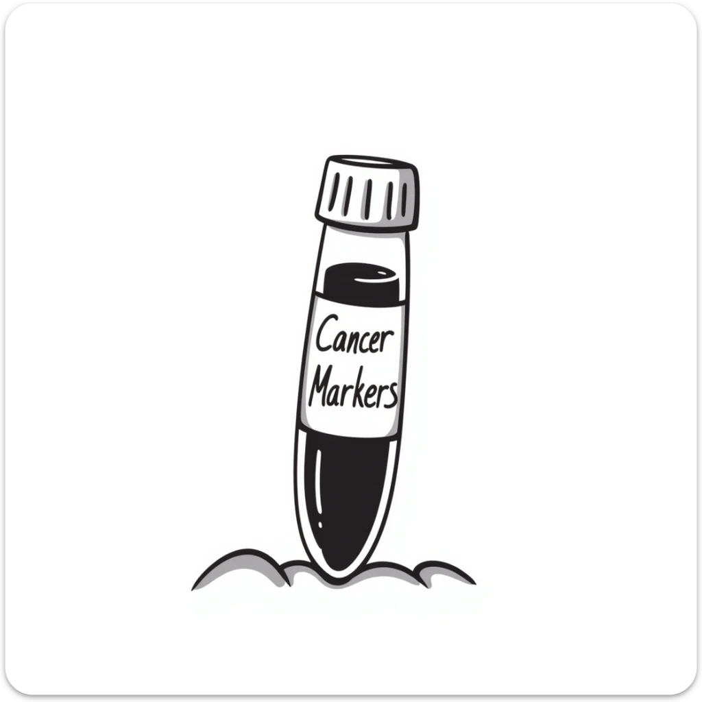 Blood test tube labeled for cancer markers, laboratory specimen for oncology testing sticker