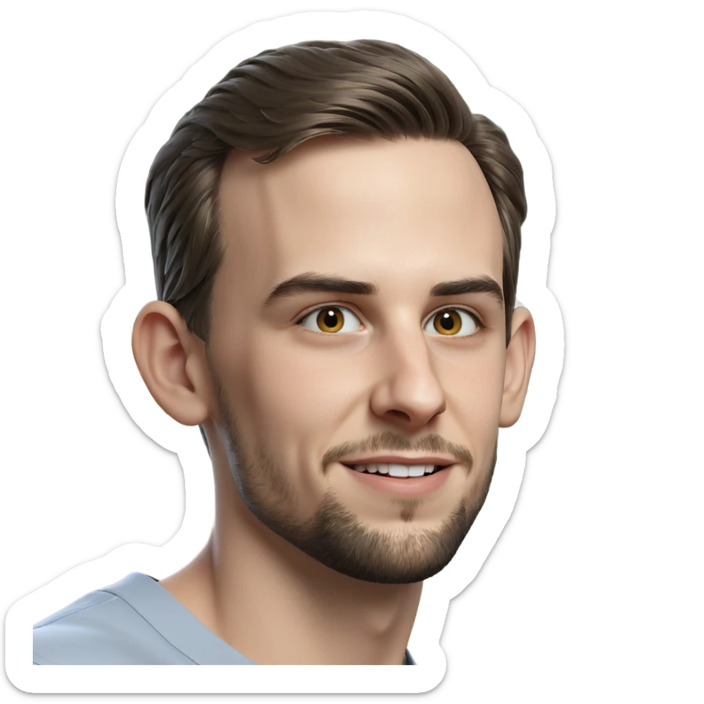 smiling boy with beard portrait sticker