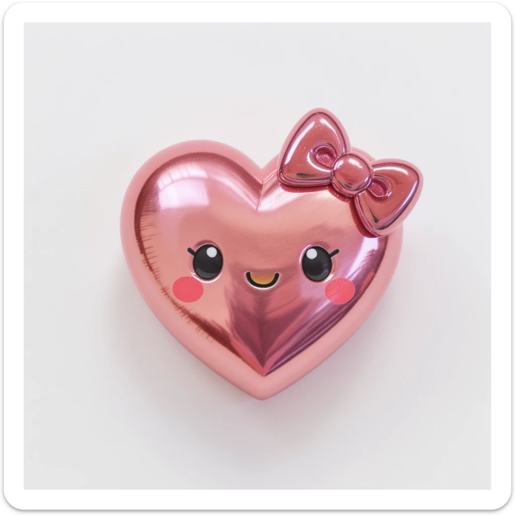 cute and shiny object with a heart accent, no background sticker