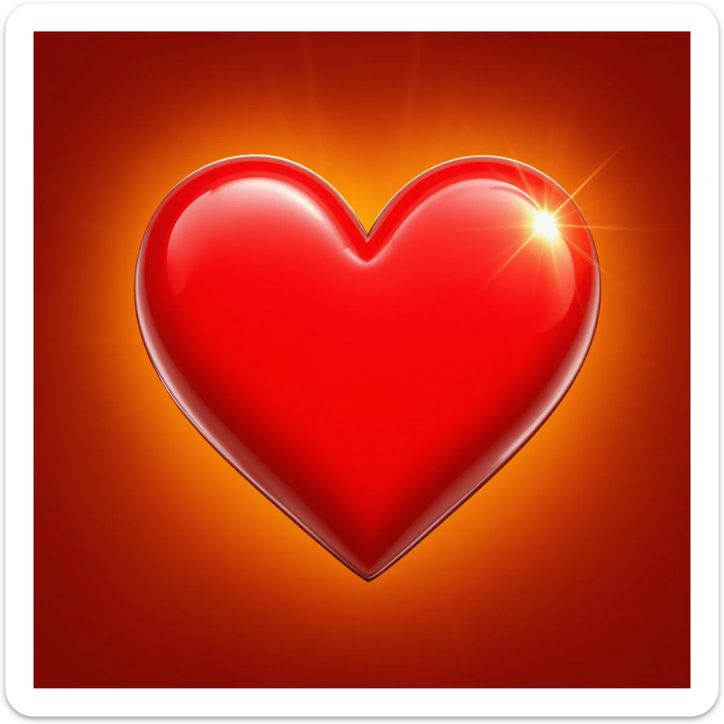 food heart emoji, shiny, no background sticker