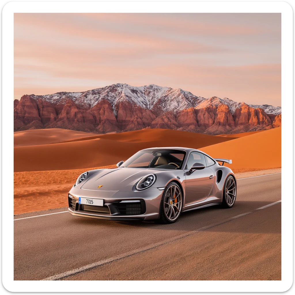 A modern desert mountain, wallpaper, modern, porsche 911 sticker