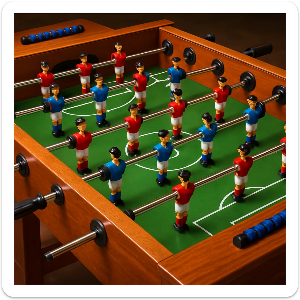 realistic style detailed foosball table with vibrant colors sticker