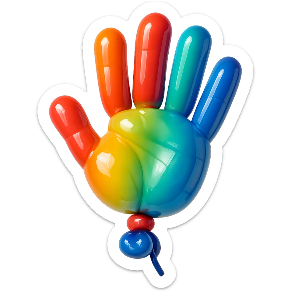 a hand, balloon style sticker