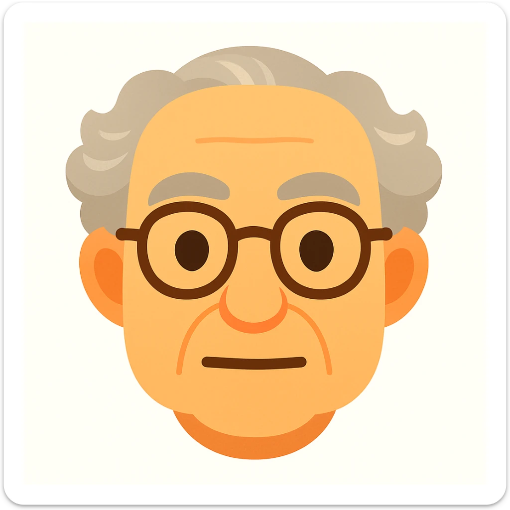 Reduce the number of freckles and age spots, and make the portrait less realistic and more stylized, keeping an emoji-like look and Hans Jonas resemblance. sticker