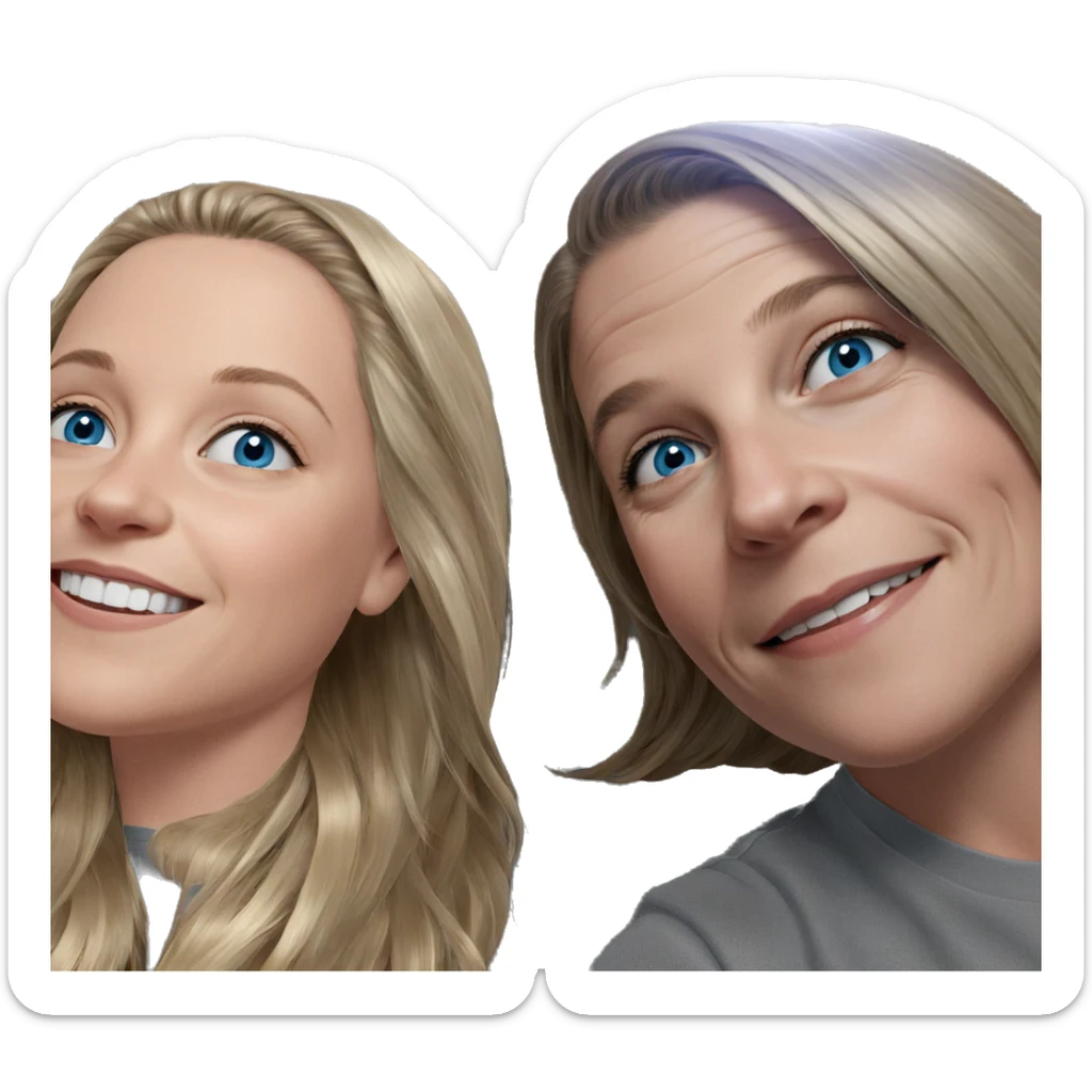 smiling blonde girls with blue eyes sticker