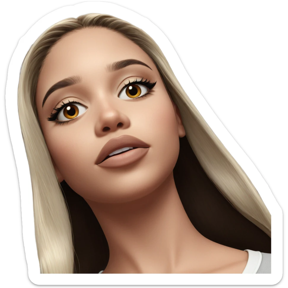 serene girl portrait looking on sticker