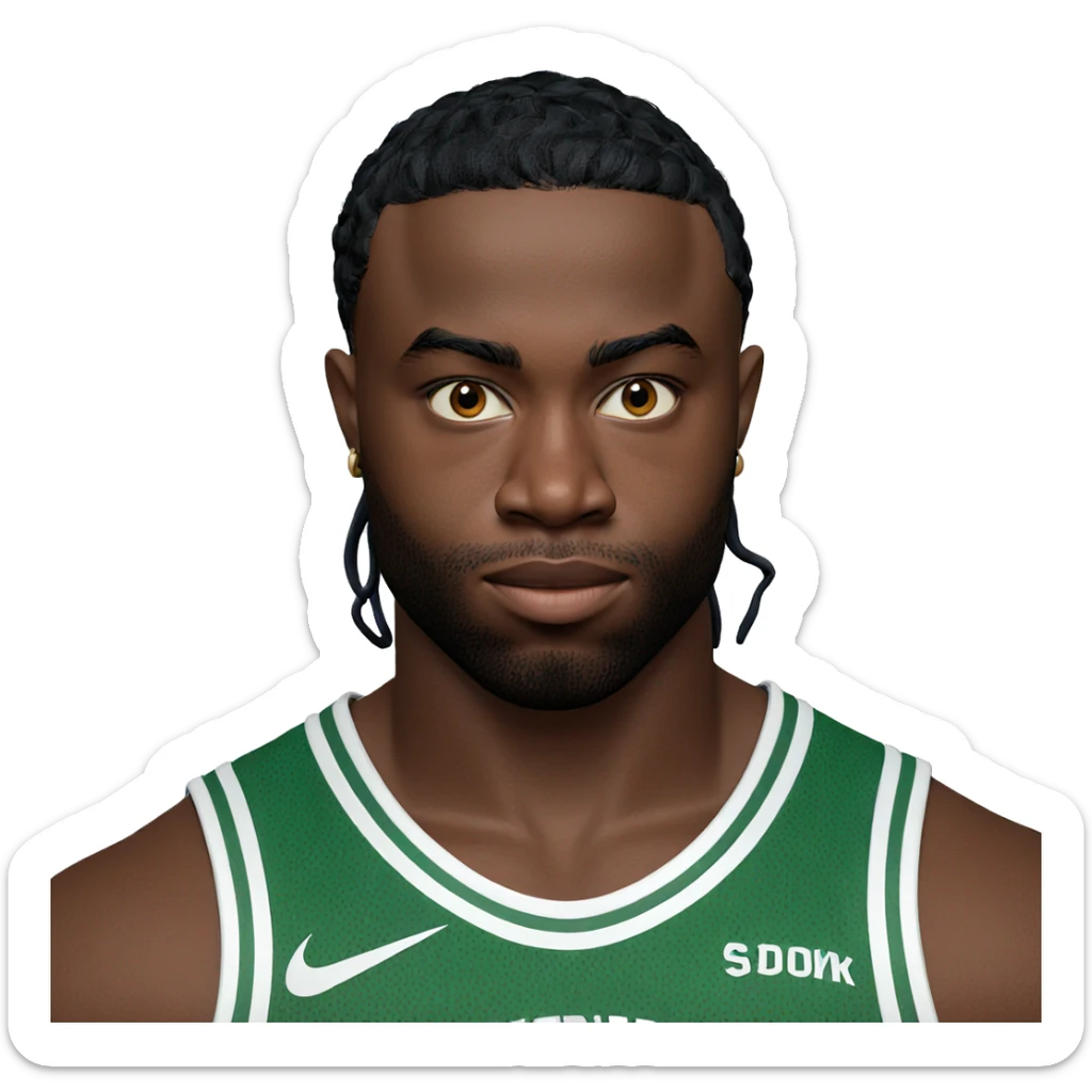 confident boy in basketball gear sticker