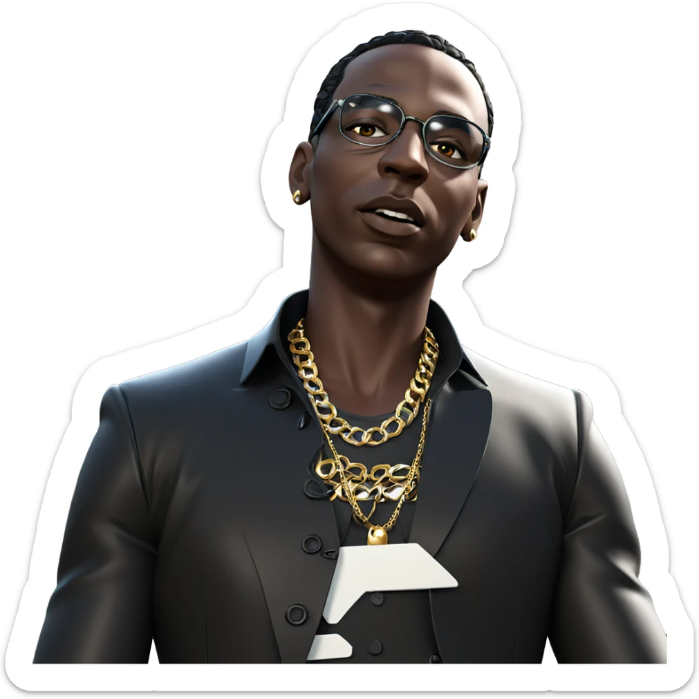 stylish dark-skinned male portrait sticker