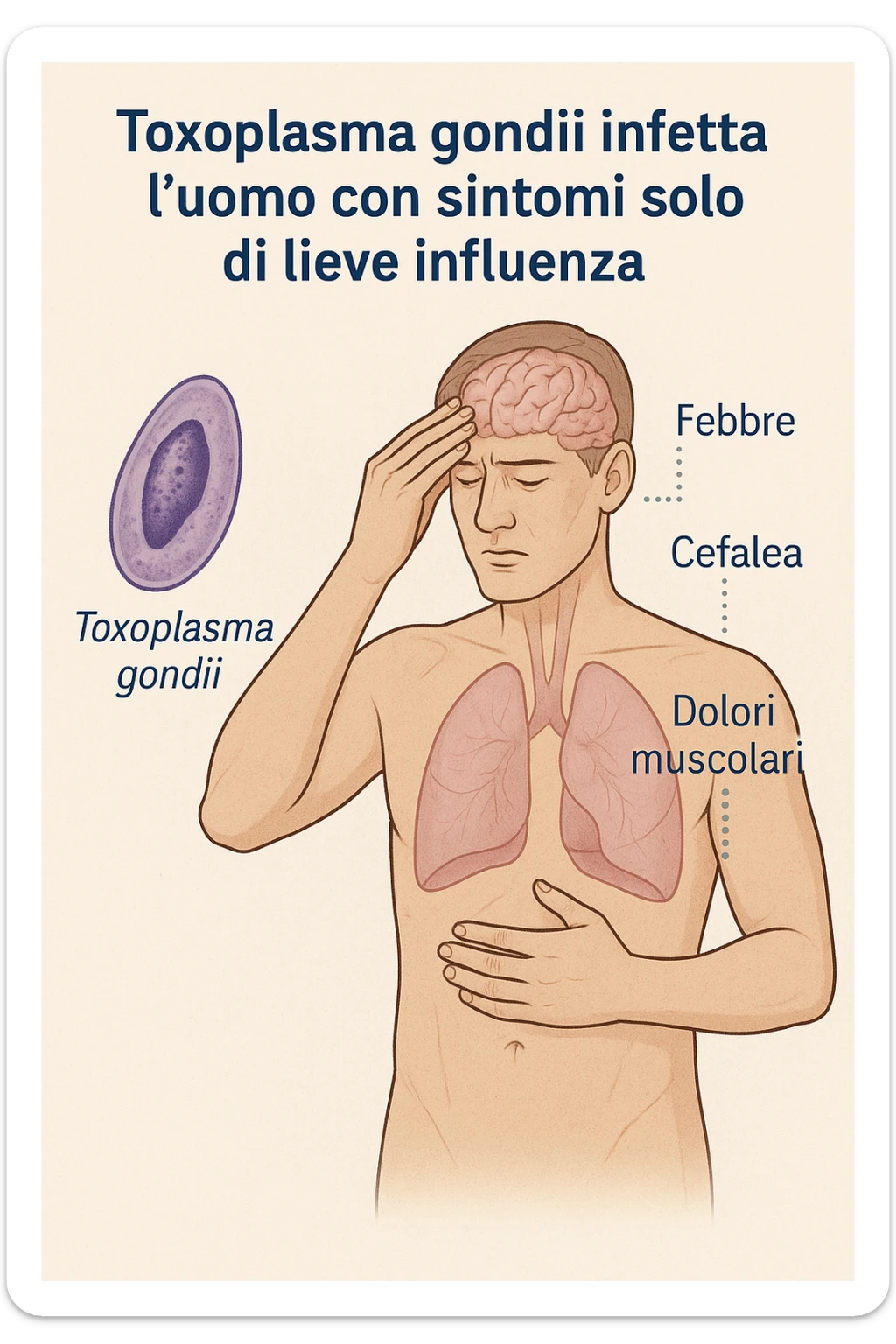 Toxoplasma gondii, infetta uomo ha sintomi solo di lieve influenza in italiano sticker