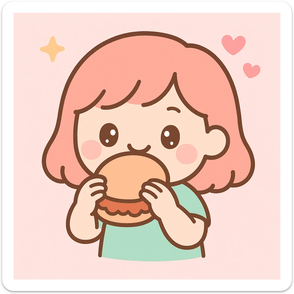 person eating sloppy joe sticker