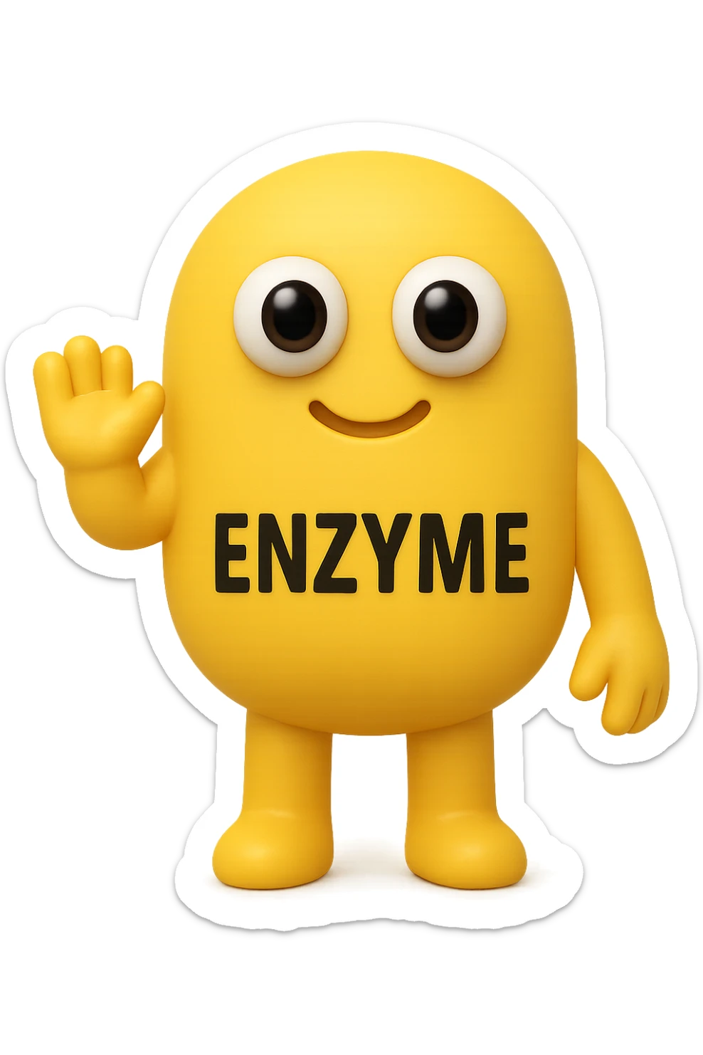 emoji con enzima umano con occhi 3d sticker