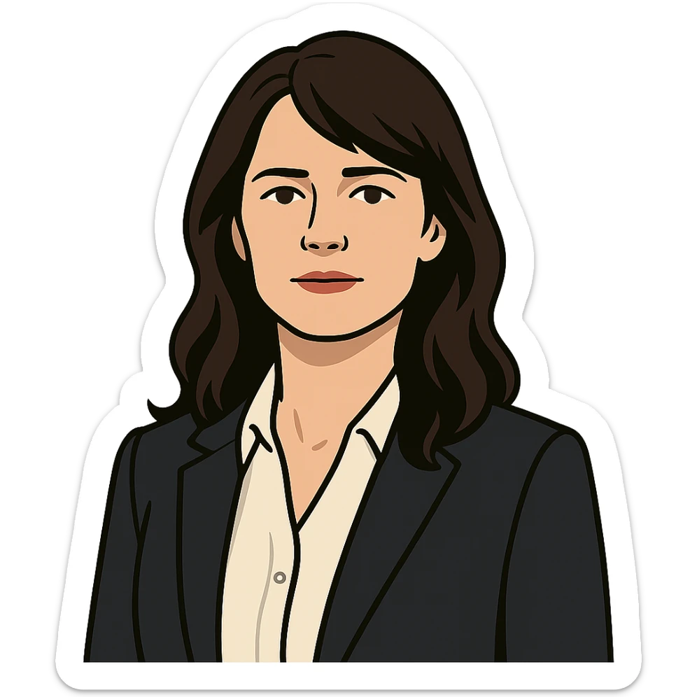 flat toon style portrait of Teresa Lisbon from The Mentalist sticker