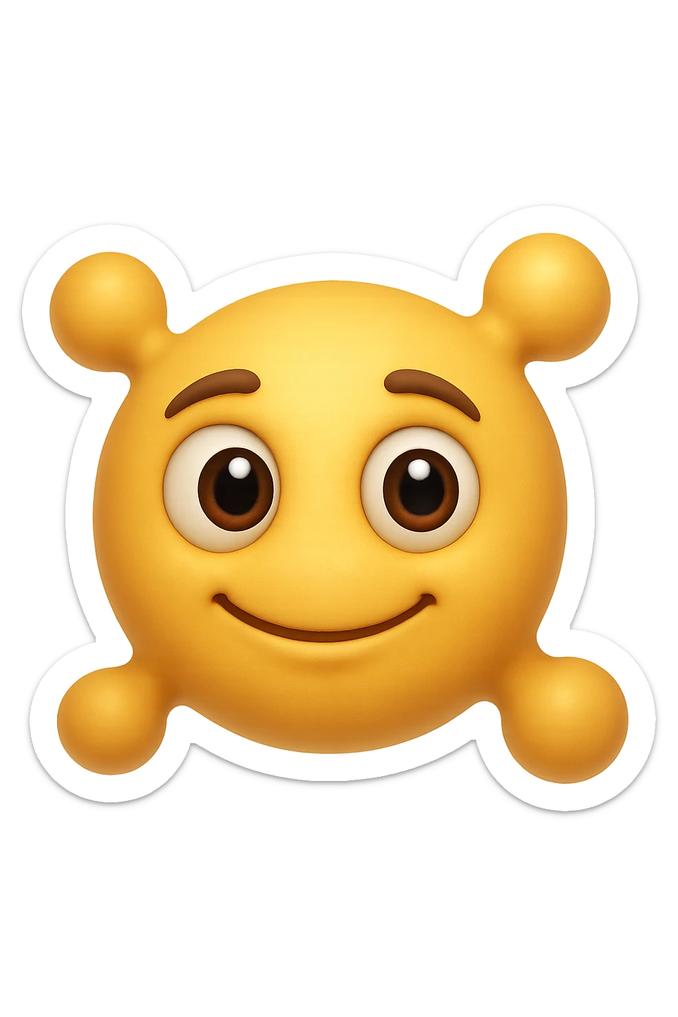 emoji con enzima umano con occhi 3d sticker