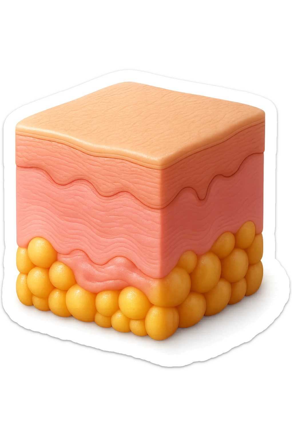 emoji stile iphone di porzione di epidermide umana, iperrealistica 4k sticker