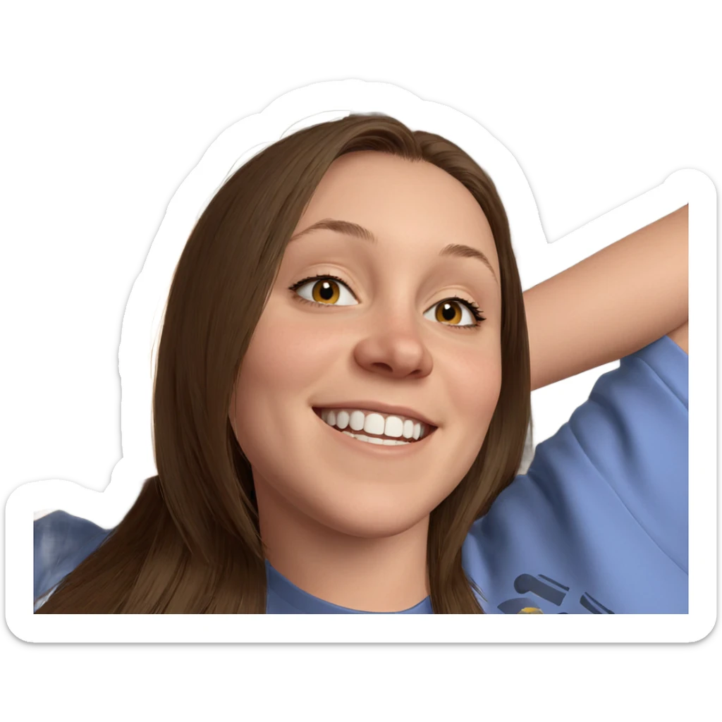 girl with a warm smile sticker