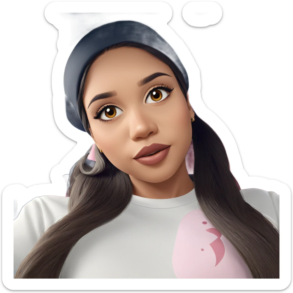 portrait of a girl in hat sticker