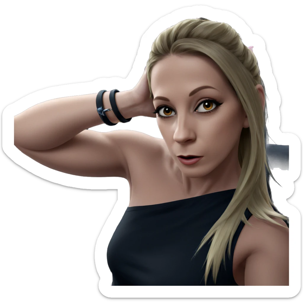 blonde girl with animal ears sticker