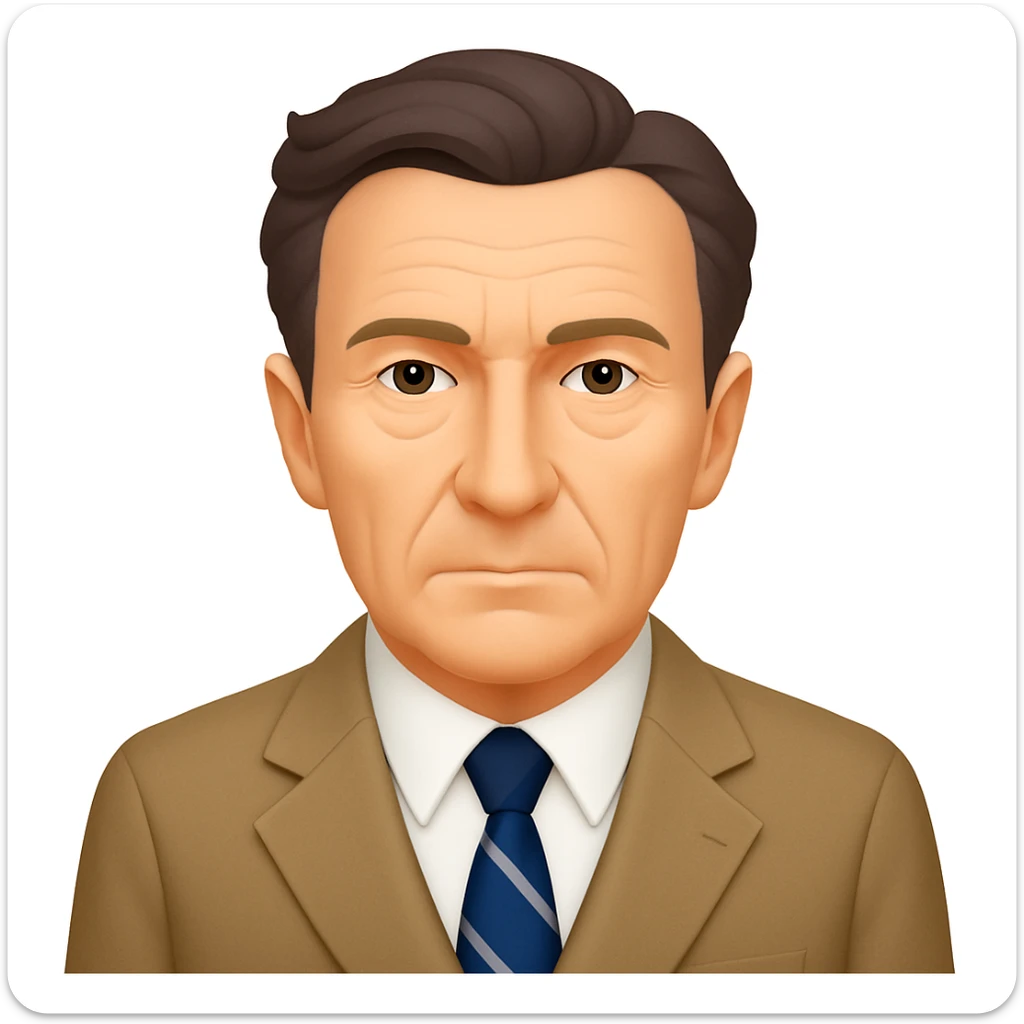 Remove the glasses from the emoji portrait of Maurice Merleau-Ponty, keep the academic look and tie, emoji style sticker
