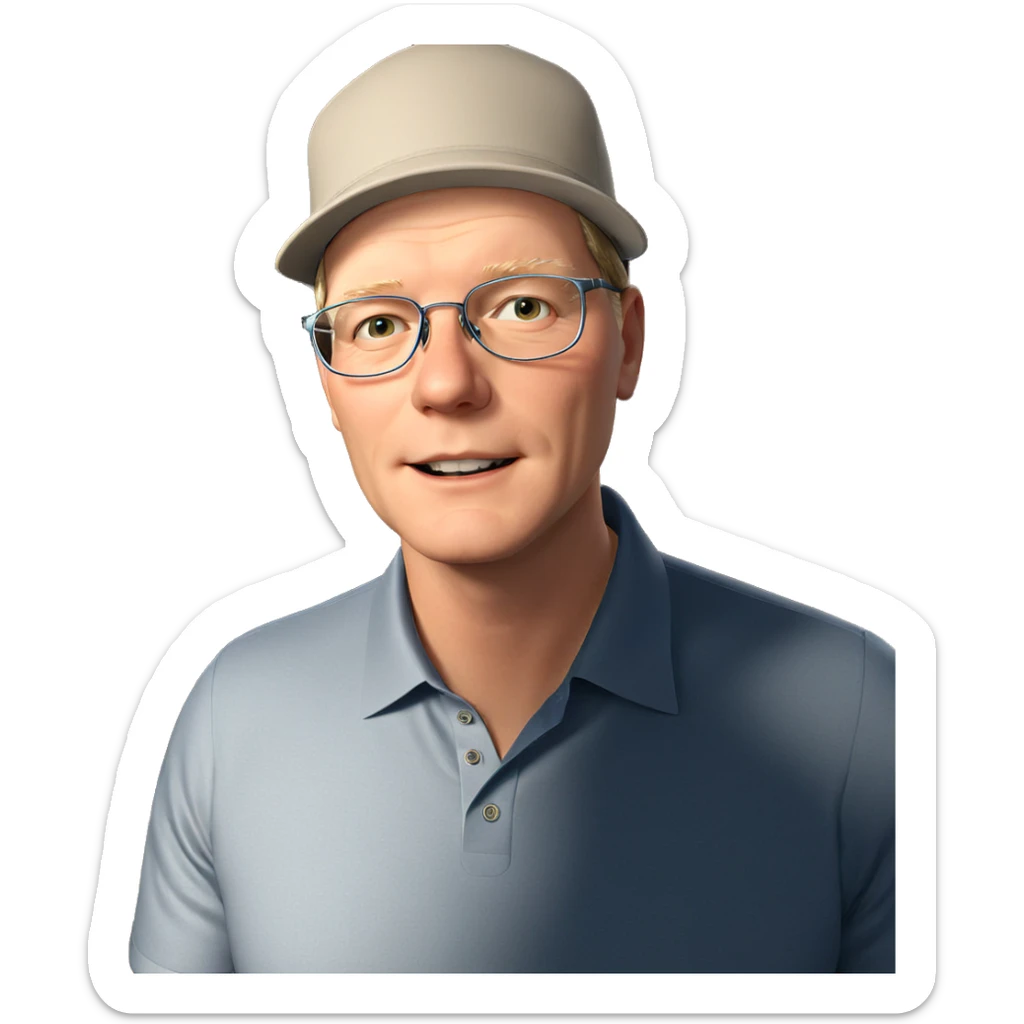 smiling boy with glasses indoors sticker