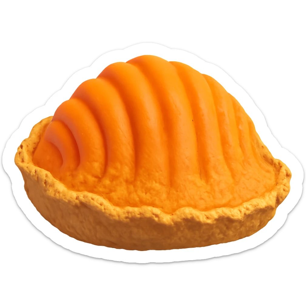 Add more crust details to the crusty clam in the style of microsoft 3D fluent emojis, keep the 3D emoji style, no background. sticker