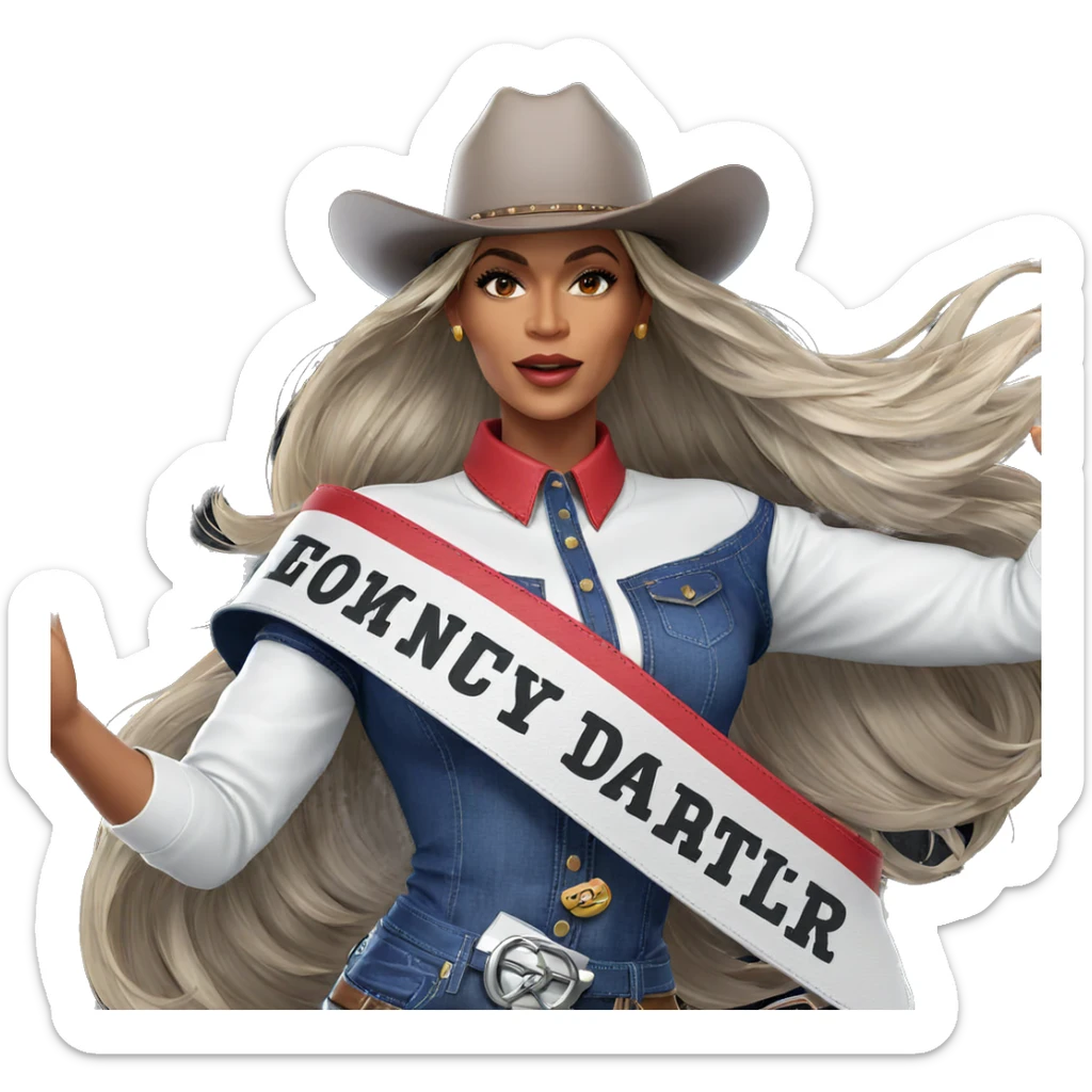 cowgirl hat fashion pose sticker