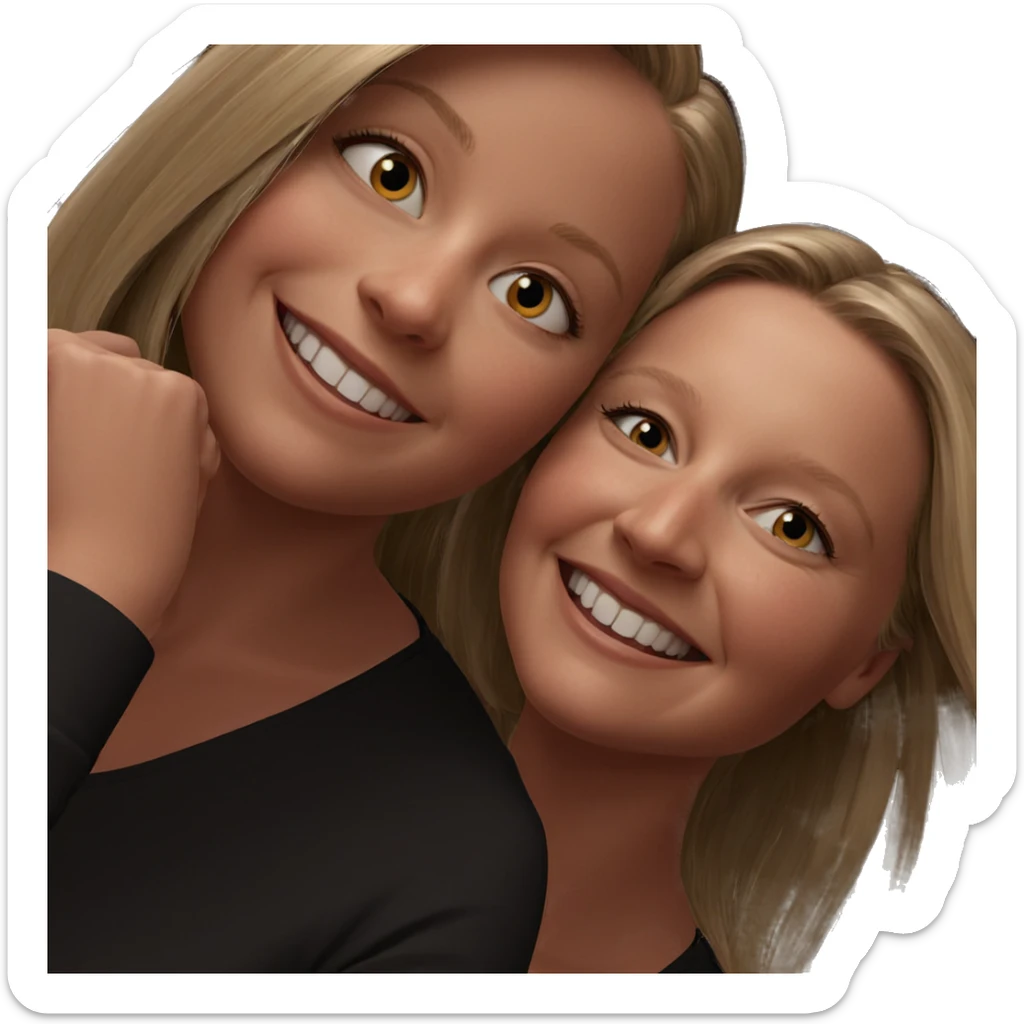 blonde girls smiling together sticker