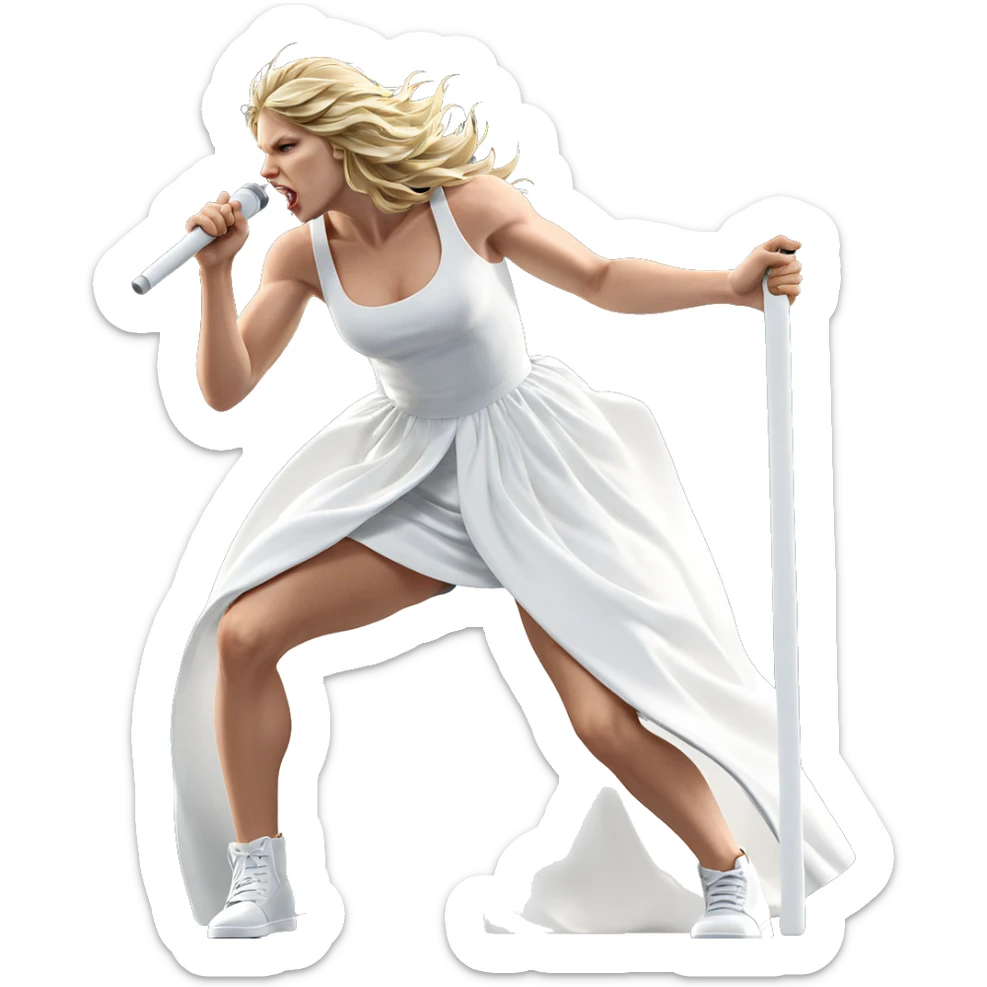 blonde boy in white dress sticker