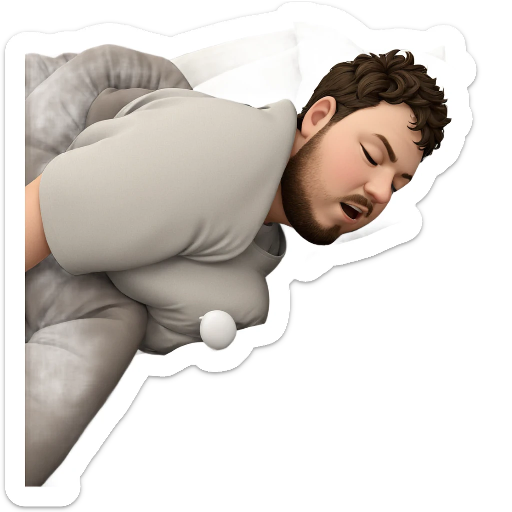 sleeping boy on the bed sticker