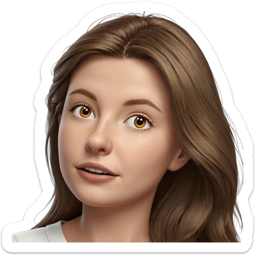 brown-haired girl portrait view sticker