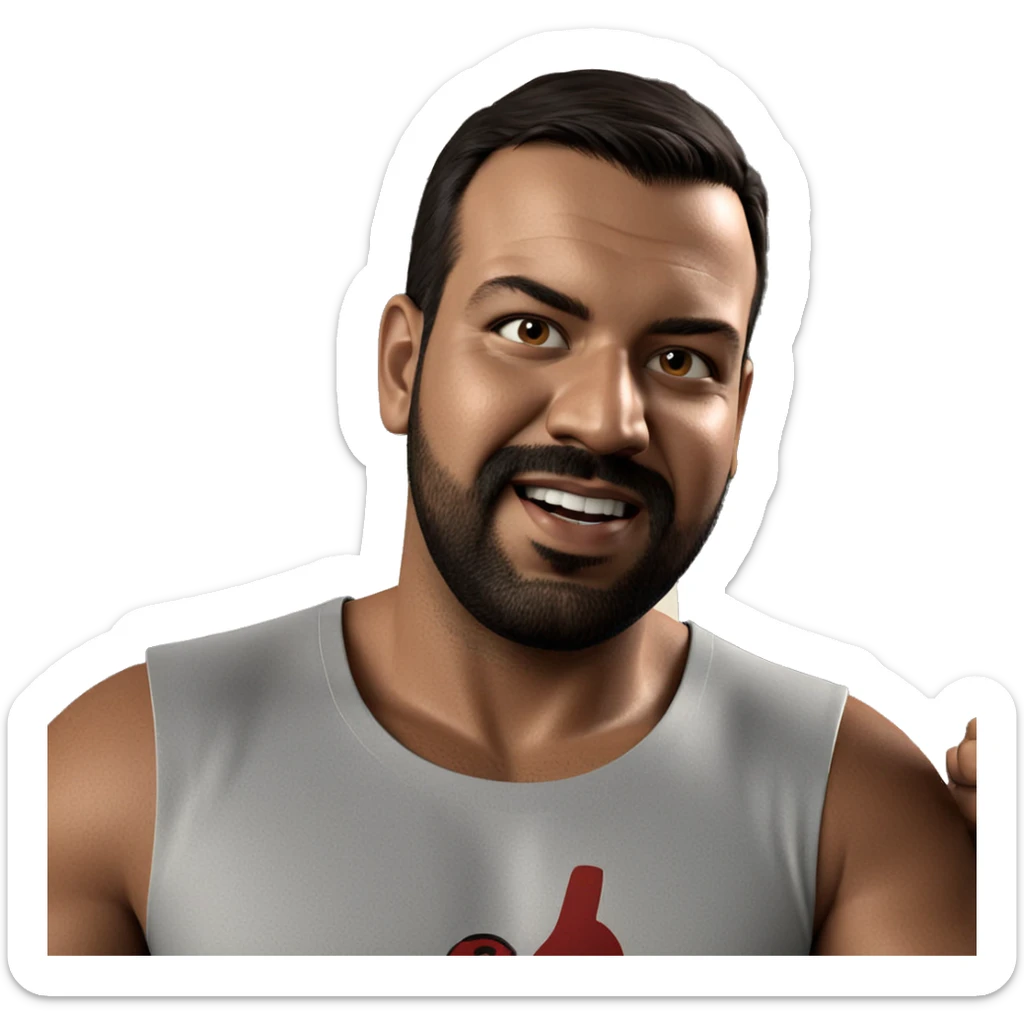 confident man in tank top sticker