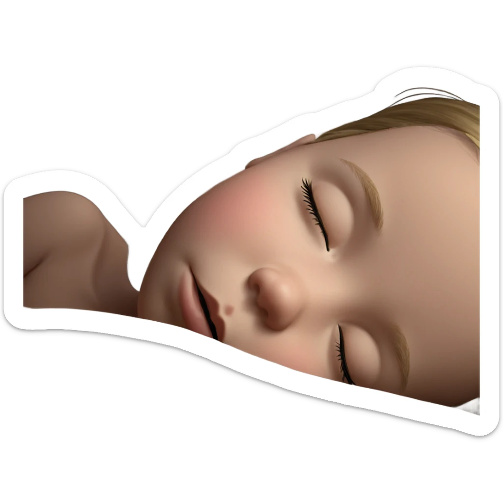 peaceful girl sleeping with eyes closed sticker