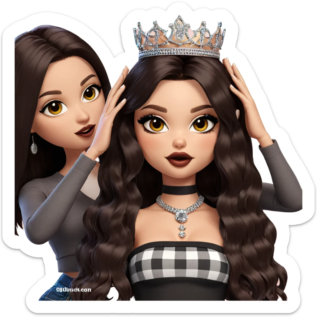 friends in stylish outfits sticker