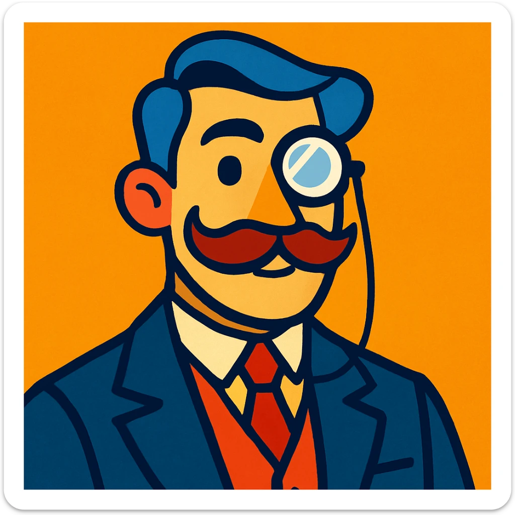 A man with a monocle sticker