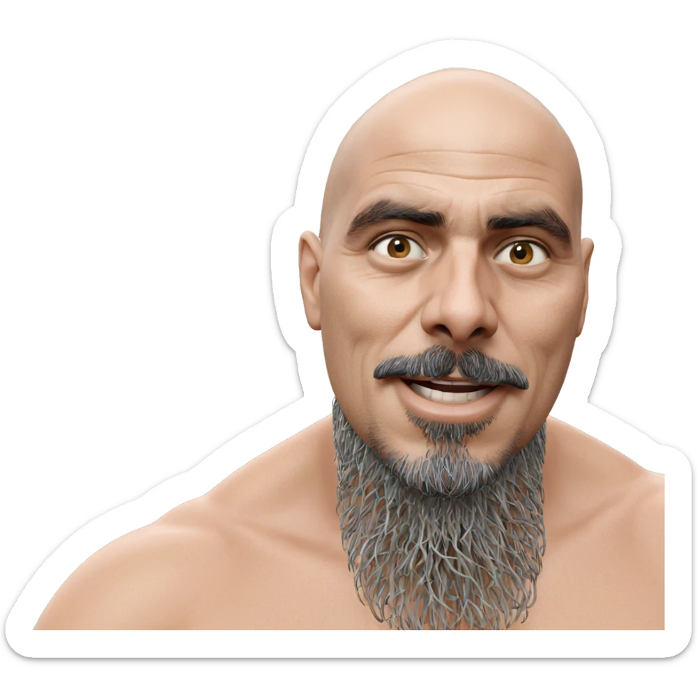 bald man at the ocean sticker